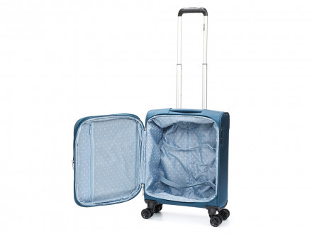 Чемодан TORBER ВИВИ, синий, полиэстер, 39 х 20 х 54 см, 36 л