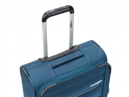 Чемодан TORBER ВИВИ, синий, полиэстер, 39 х 20 х 54 см, 36 л