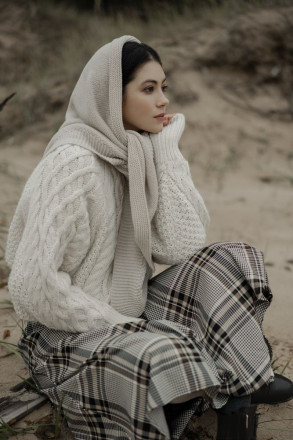 Косынка Greta, светло-серая