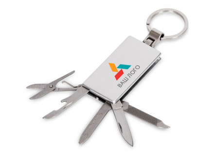 Мультитул-брелок 5-в-1 Badge, серебристый