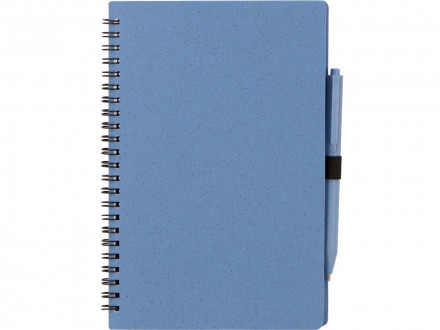 Блокнот А5 Toledo M, синий + ручка шариковая Pianta из пшеничной соломы, синий