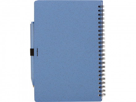 Блокнот А5 Toledo M, синий + ручка шариковая Pianta из пшеничной соломы, синий