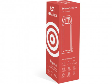 Термос Relaxika 101 (0,75 литра), красный (без лого)