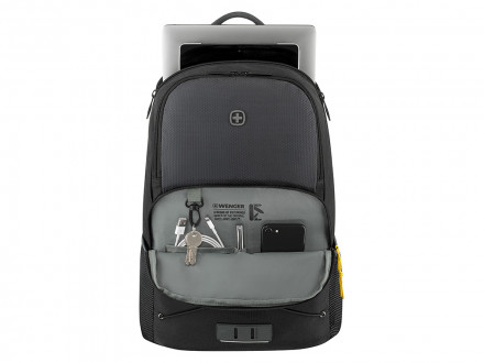 Рюкзак WENGER Trayl 15.6, чёрный, переработанный ПЭТ, 34 x 20 x 45 см, 22 л.