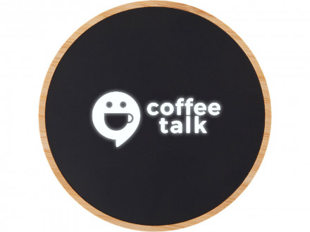 Беспроводное зарядное устройство с подсветкой лого Reedia S3, 15 Вт, бамбук, черный