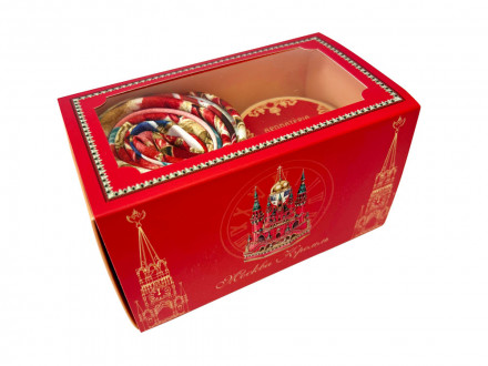 Набор: платок Кремль – Москва и свеча Бархатный пион