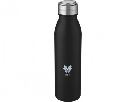 Бутылка для воды Harper из нержавеющей стали, с металлической петлей, 700 мл - Черный