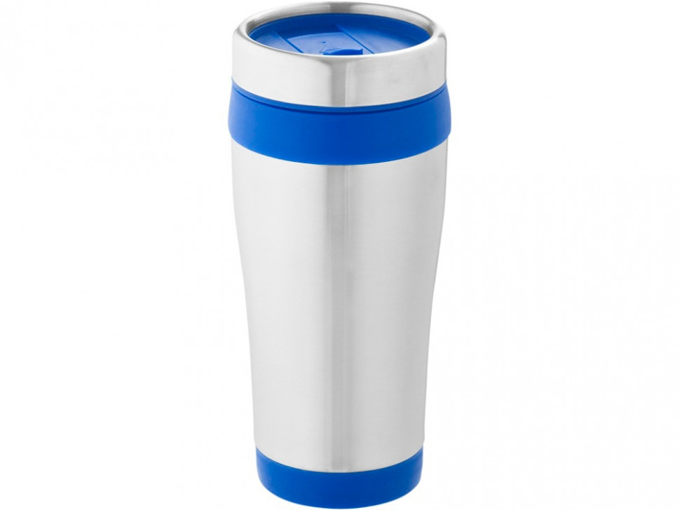 Термостакан Bezel, серебристый/синий