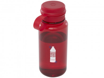 Спортивная бутылка Ryder из переработанного ПЭТ-пластика объемом 900 мл с многофункциональной крышкой, сертифицированная RCS - Красный