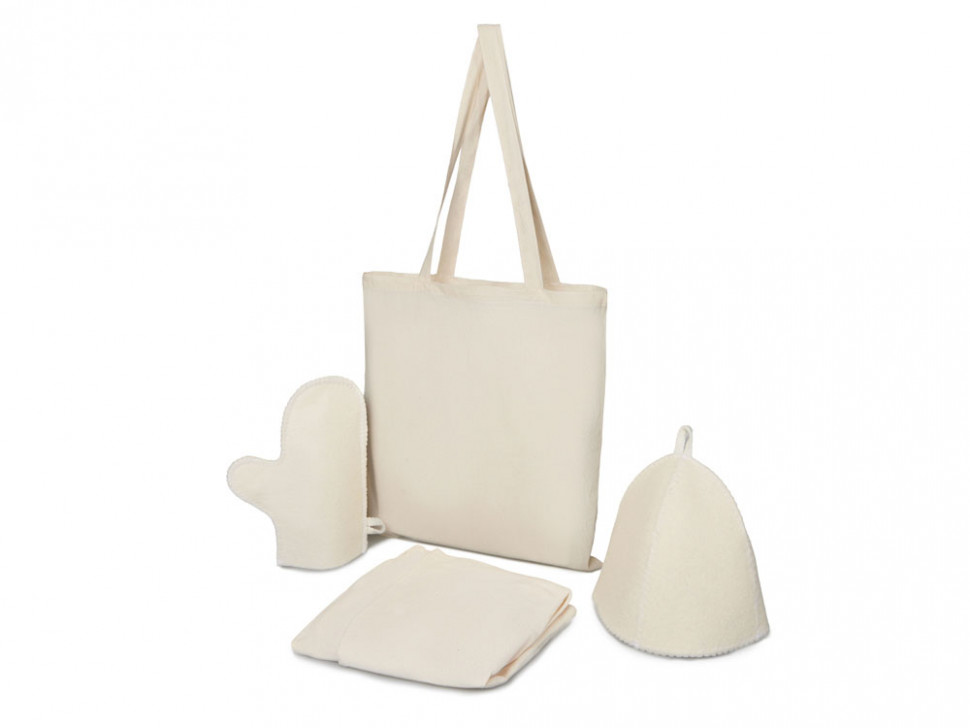 Банный набор с килтом Healing Light, мужской, белый