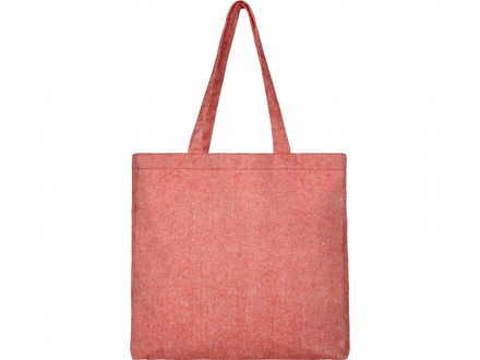 Эко-сумка Pheebs с клинчиком, изготовленная из переработанного хлопка, плотность 210 г/м2, красный ме
