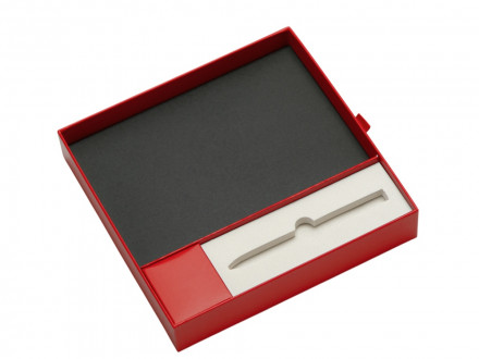 Набор блокнот в гибкой обложке А5 и металлическая шариковая ручка Nabokov, красный