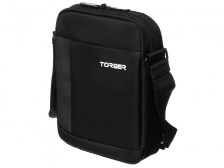 Сумка кросс-боди TORBER, черный, нейлон, 21,5 х 17 х 6 см