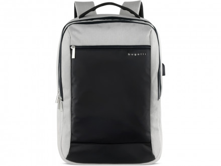 Рюкзак мужской BUGATTI Sera 15'', светло-серый, полиэстер, 32х12х46 см, 16 л