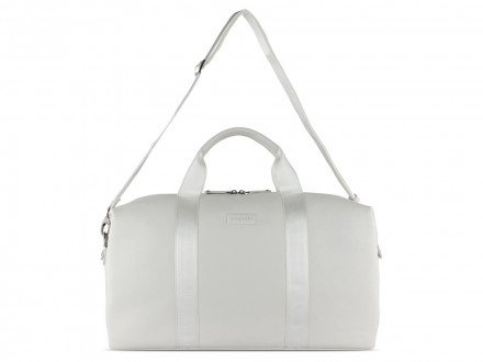 Сумка дорожная BUGATTI Elsa, белая, воловья кожа/полиэстер, 47х22х24 см