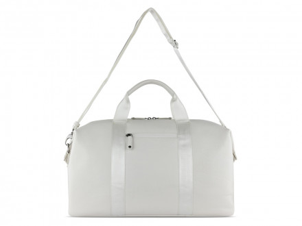 Сумка дорожная BUGATTI Elsa, белая, воловья кожа/полиэстер, 47х22х24 см