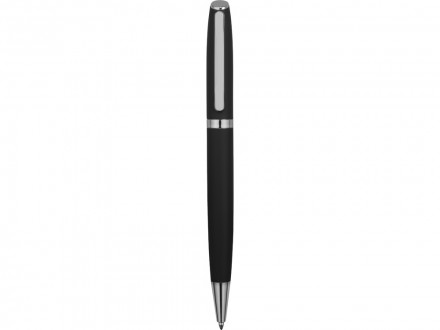 Ручка металлическая шариковая Flow soft-touch, черный/серебристый