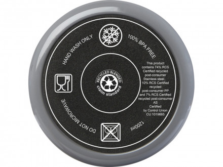 Melbourne кружка 1200 мл, сертифицированная согласно RCS, с соломинкой - Серый