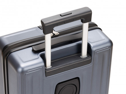 Чемодан TORBER БАЙКАЛ, тёмно-серый металлик, поликарбонат, 37,5 x 20 х 54 см, 37 л