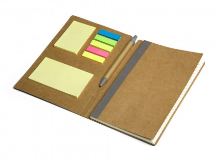 Блокнот с ручкой и набором стикеров А5 Write and stick, серый