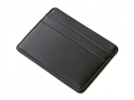 Картхолдер для двух карт и наличных денег с зажимом Crave, черный