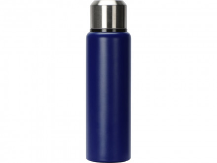 Вакуумный термос Story c покрытием powder, тубус, синий