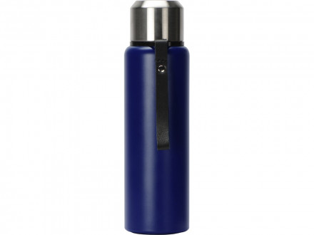 Вакуумный термос Story c покрытием powder, тубус, синий