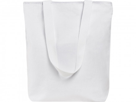 Сумка на молнии Zipper из хлопка 280 г c карманом на молнии спереди, белый