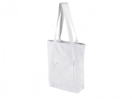 Сумка на молнии Zipper из хлопка 280 г c карманом на молнии спереди, белый