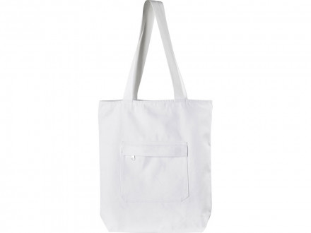 Сумка на молнии Zipper из хлопка 280 г c карманом на молнии спереди, белый