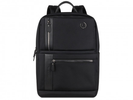 Рюкзак мужской BUGATTI Nero 16'', чёрный, нейлон 1680D/кожа, 29,5х14х44 см