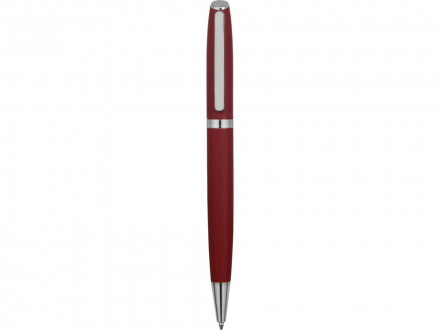 Ручка металлическая шариковая Flow soft-touch, красный/серебристый