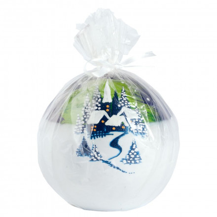 Свеча ручной работы «Северное сияние», в форме шара