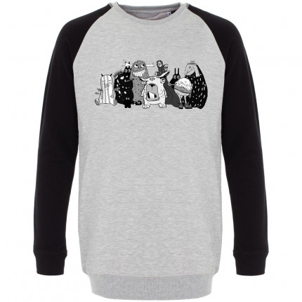 Свитшот женский «Все мы немного монстры», серый меланж с черным