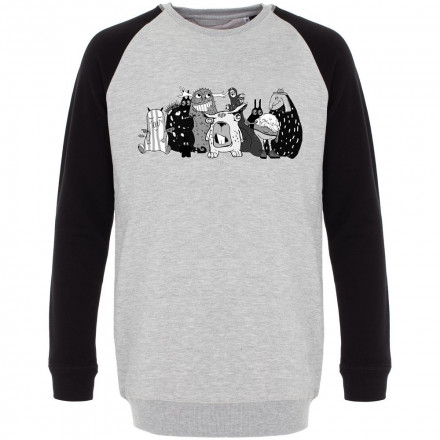 Свитшот женский «Все мы немного монстры», серый меланж с черным