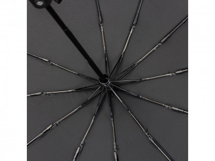 Зонт складной мужской TORBER, автомат, 3 сложения, черный, каркас сталь/файбергласс, эпонж, пластиковая ручка, диаметр 103 см