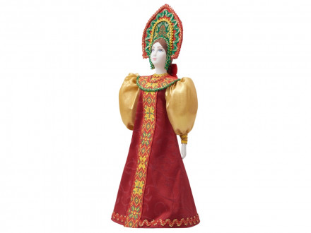 Подарочный набор: кукла фарфоровая, чай Малина с мятой, красный