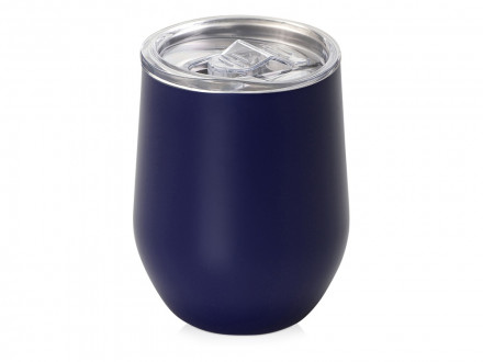 Подарочный набор с термокружкой, кофе и миндалем в шоколаде, синий