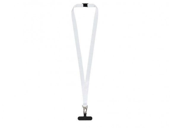 Ланъярд 2,5 см под сублимацию с большим карабином, замком обрыва и узким держателем для телефона из ПЭ