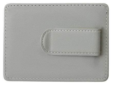 Картхолдер для двух карт и наличных денег с зажимом Crave, светло-серый