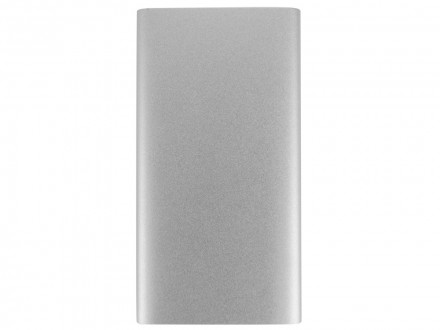 Портативное зарядное устройство Мун с 2-мя USB-портами, 4400 mAh, серебристый