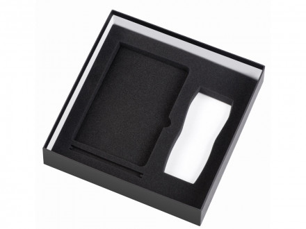 Подарочный набор с блокнотом С1, металлической ручкой и термокружкой, темно-синий