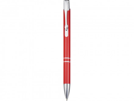 Алюминиевая шариковая кнопочная ручка Moneta, черные чернила, красный
