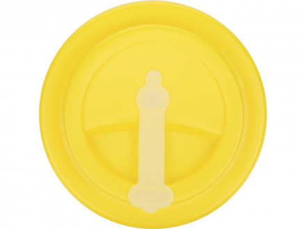 Пластиковый стакан Take away с двойными стенками и крышкой с силиконовым клапаном, 350 мл, белый/желтый