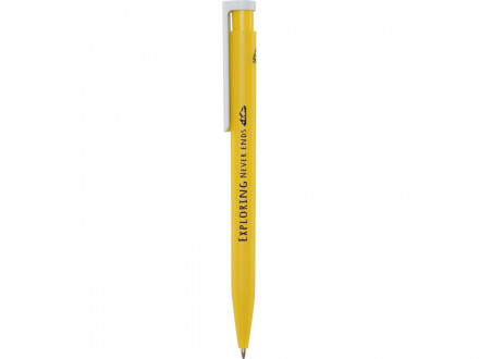 Шариковая ручка Unix из переработанной пластмассы, синие чернила - Желтый