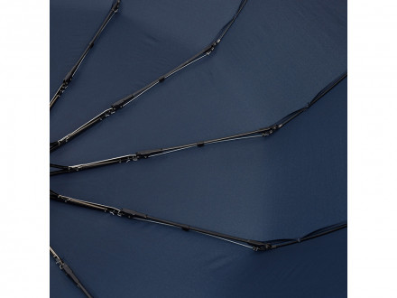 Зонт складной мужской TORBER, автомат, 3 сложения, синий, каркас сталь/файбергласс, эпонж, пластиковая ручка, диаметр 103 см