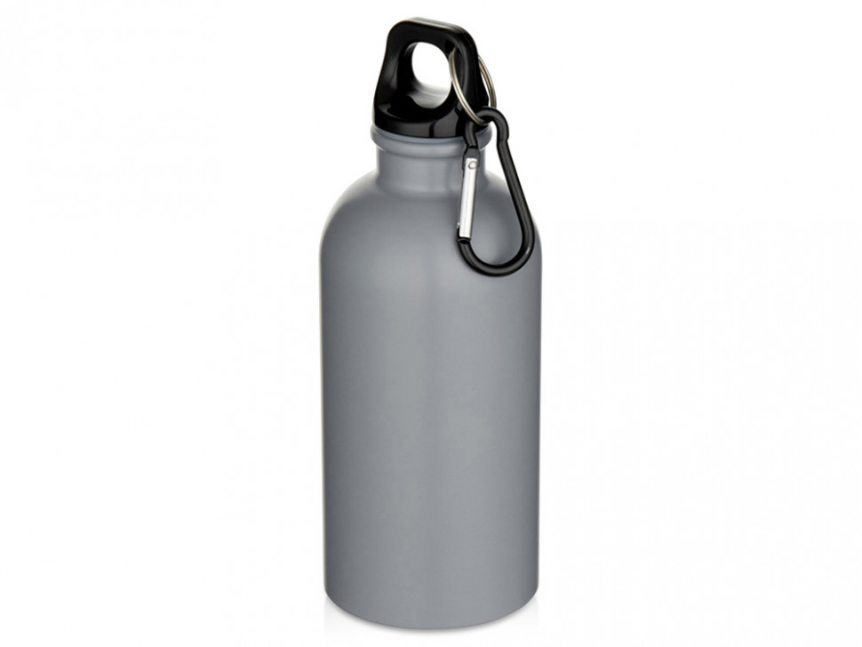 Oregon одностенная бутылка для воды с карабином, изготовленная из нержавеющей стали, сертифицированной по стандарту RCS, объемом 400 мл - Серый