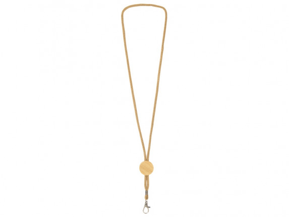 Ланъярд из бумаги с бамбуковой плашкой Franklinia, натуральный