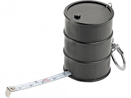 Брелок-рулетка Баррель, 1 м., черный