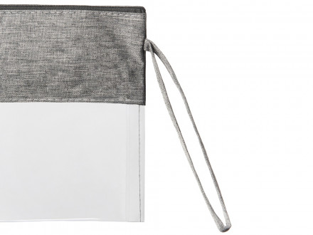 Косметичка из PVC и ткани Leony, прозрачный/темно-серый